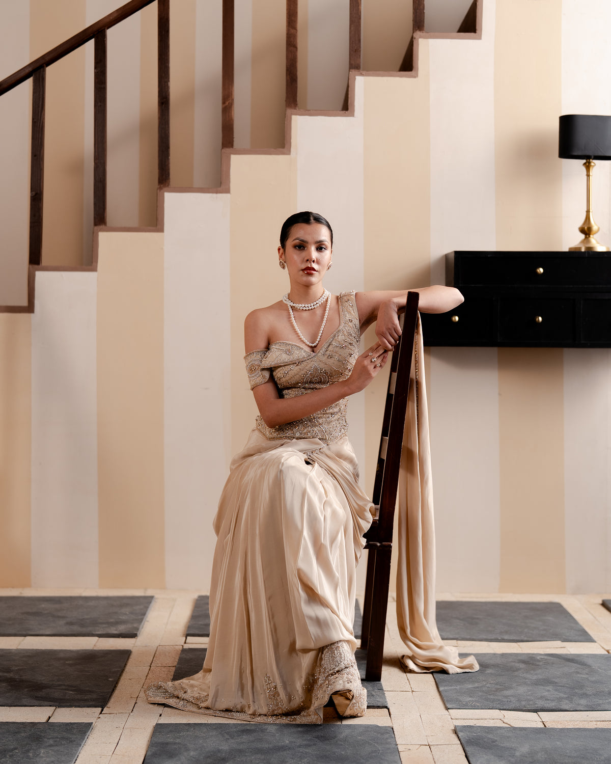 Gilded Petal Drape Saree