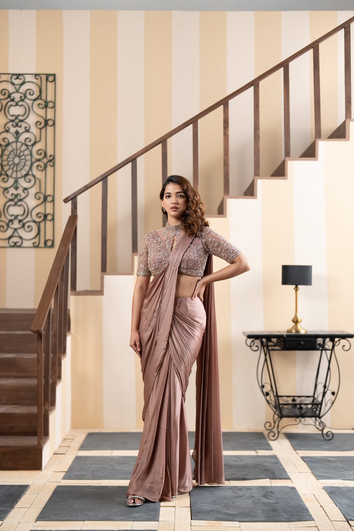 Mauve Hyacinth Drape Saree