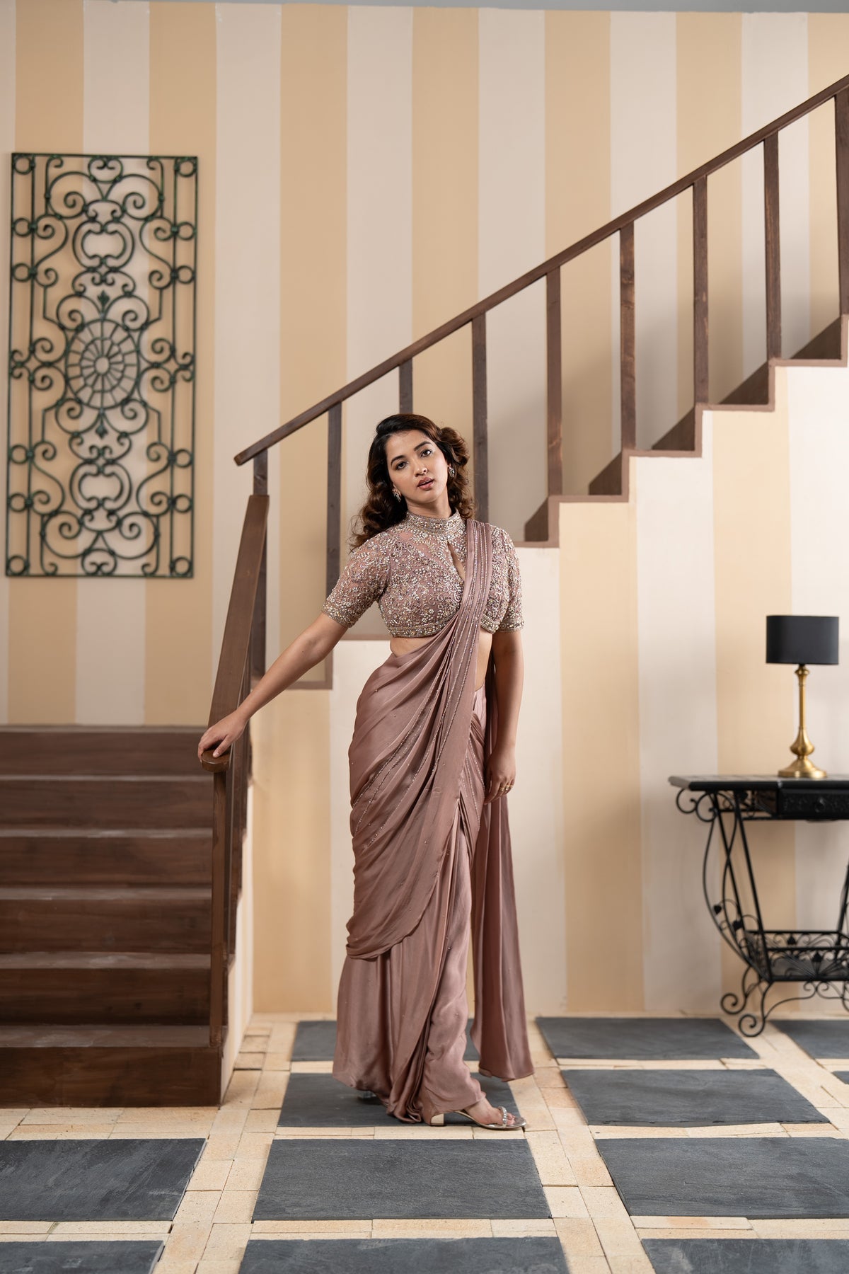 Mauve Hyacinth Drape Saree