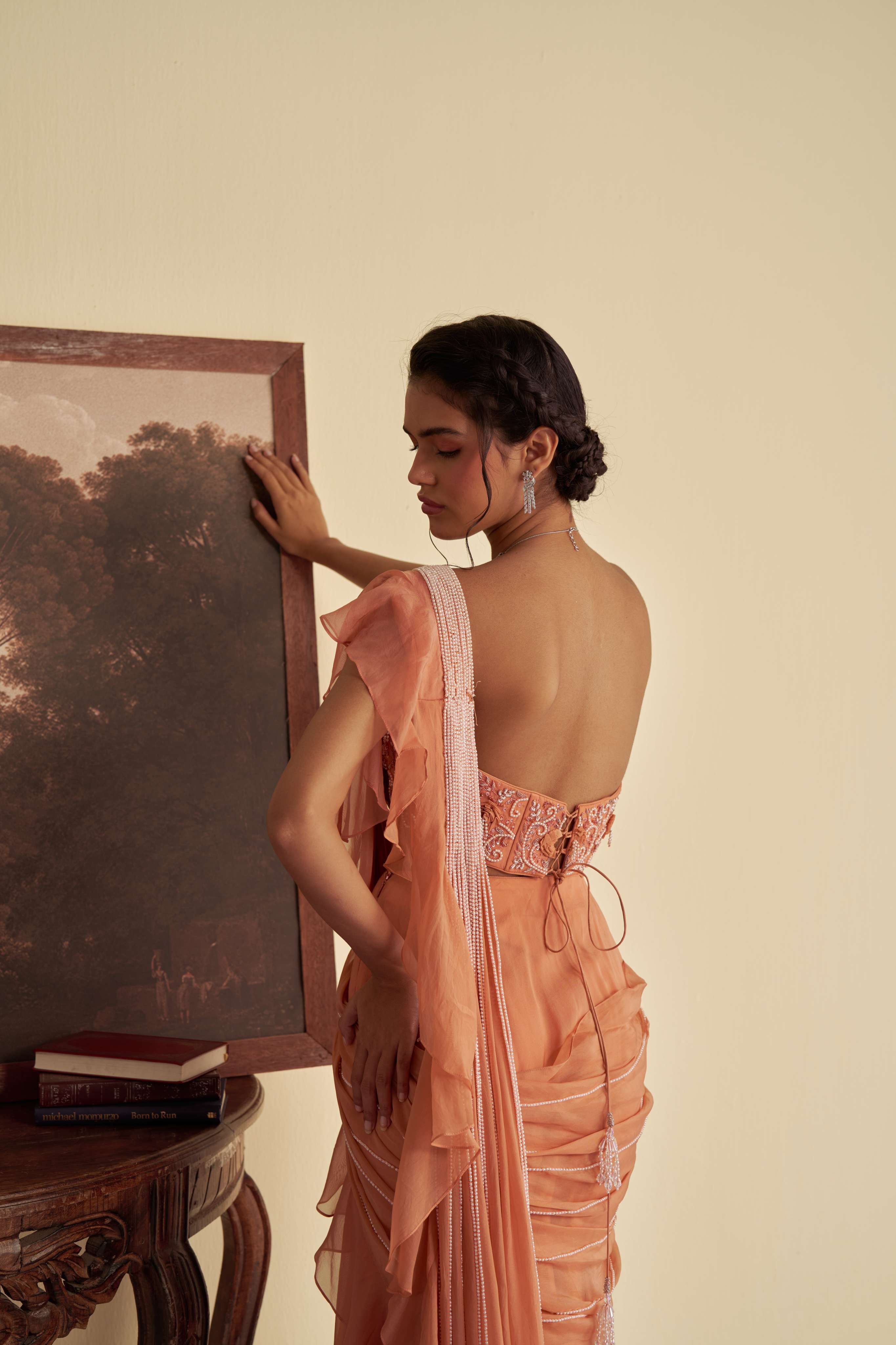 Autumn Embrace drape saree set