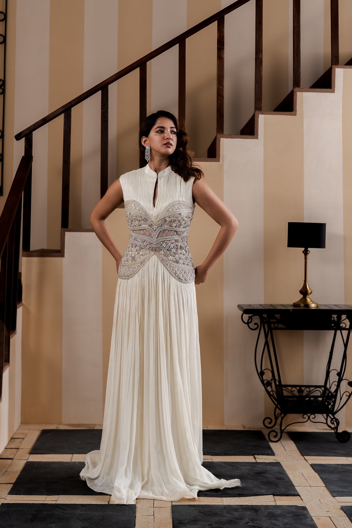 Moonlit Conservatory Ruched Gown