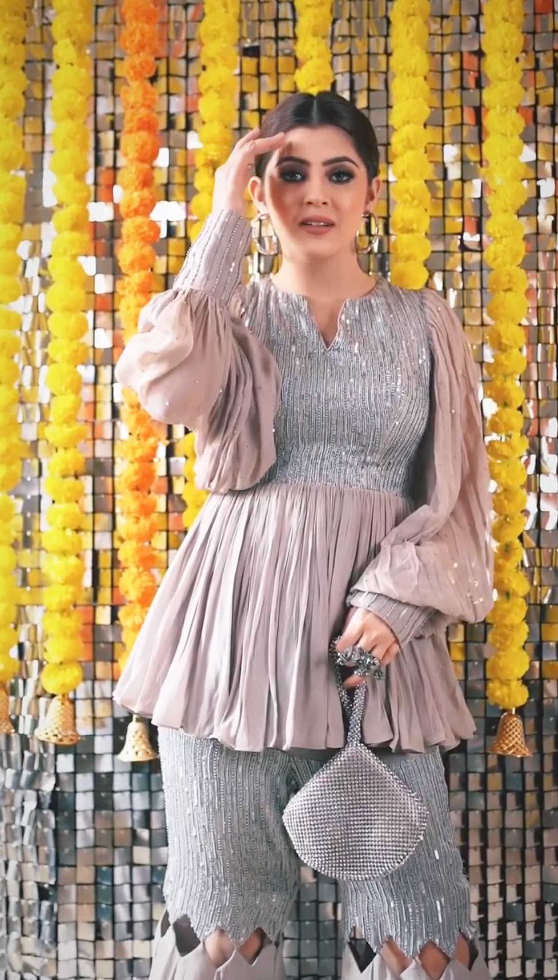 Saloni Sehra in Peplum Top With Garara