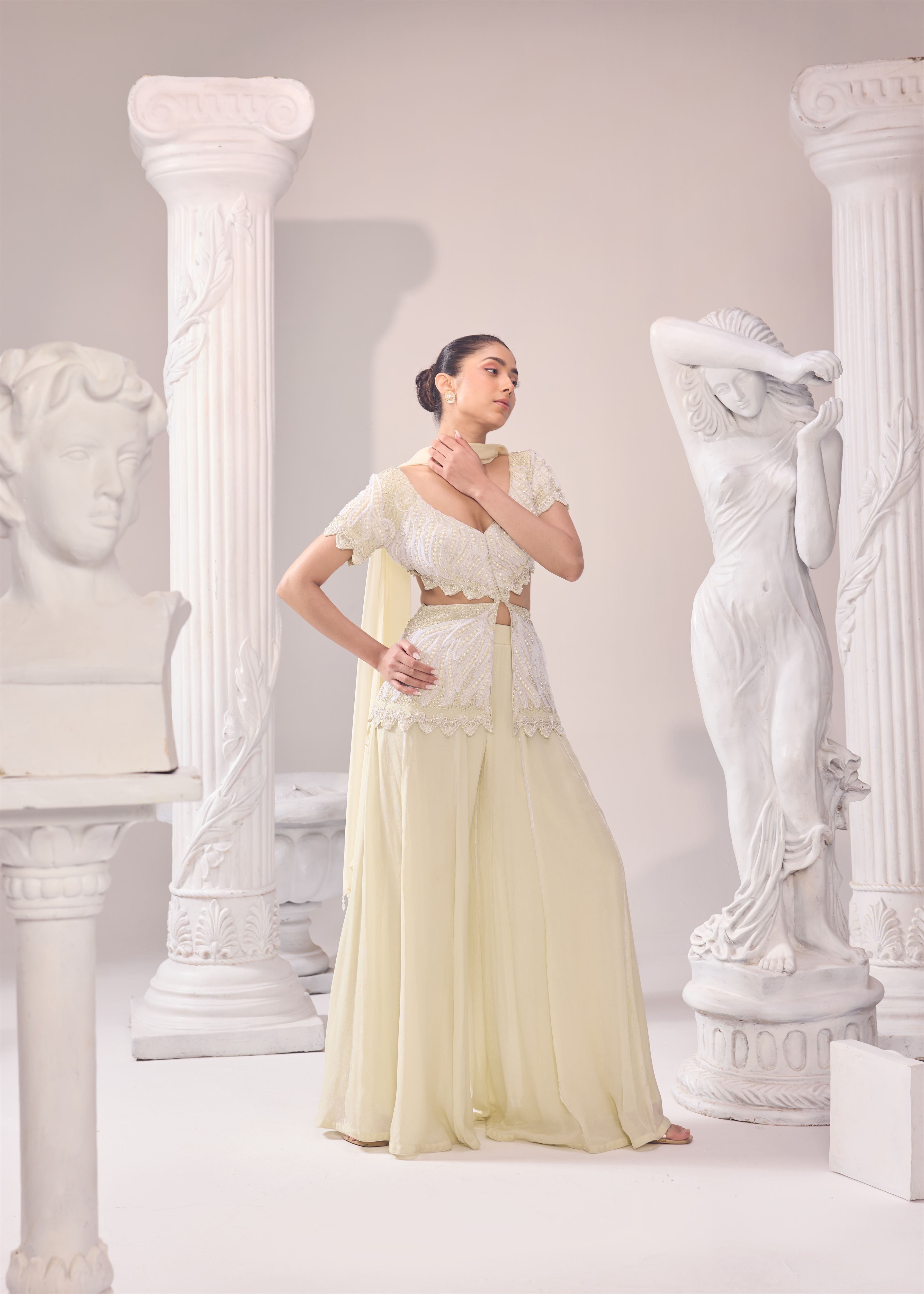 Yashika Khatri in Olivia Peplum Sharara set