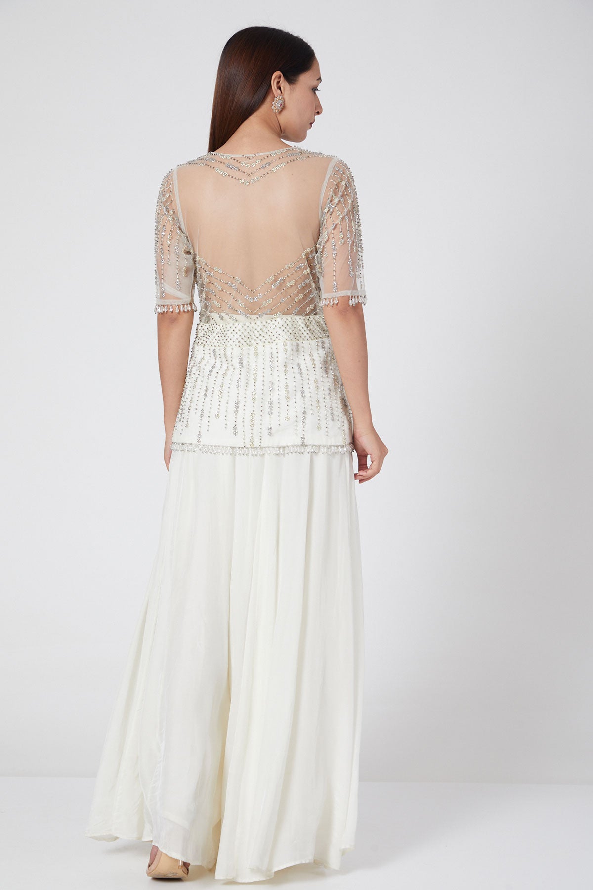 White Skirt And Peplum Top