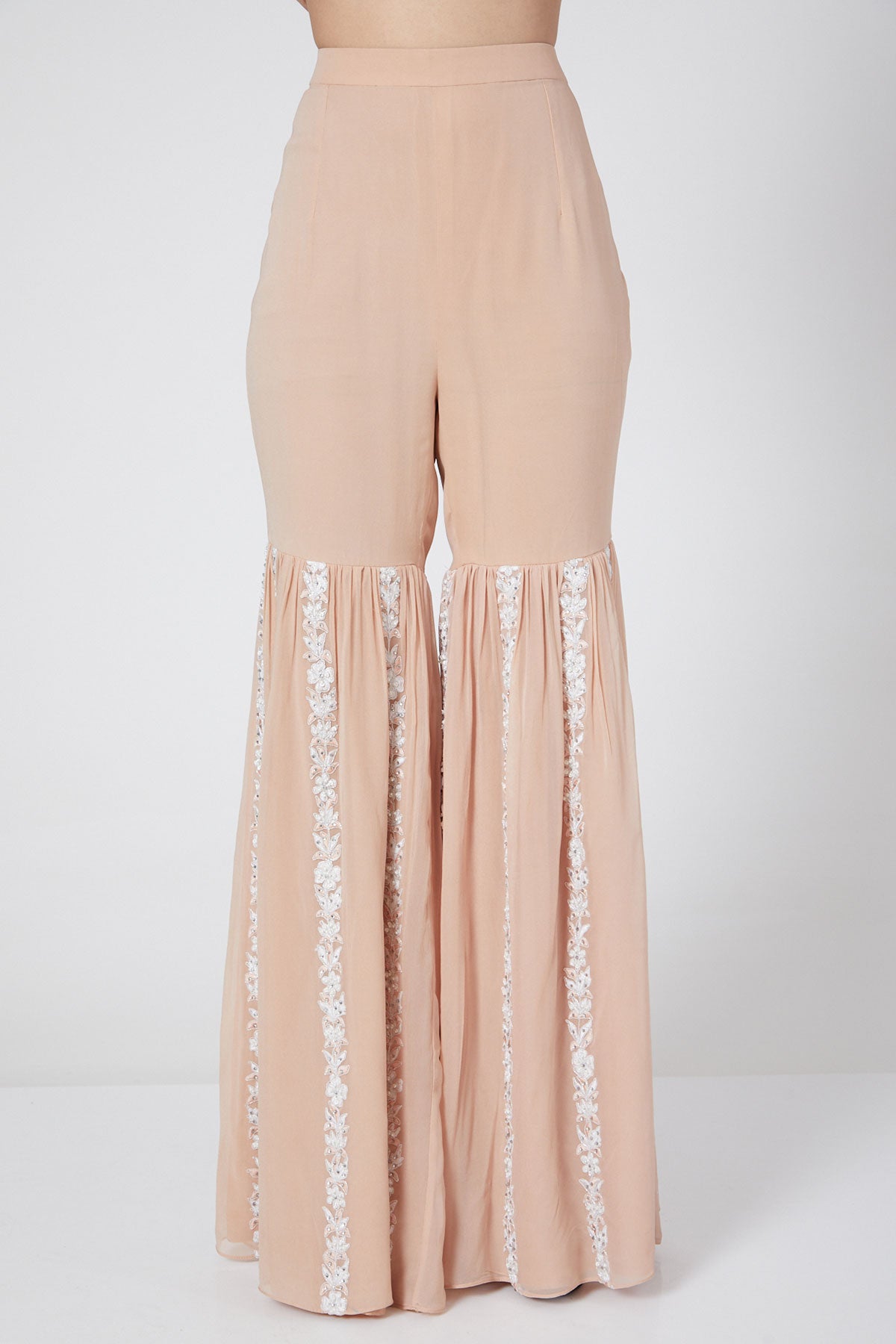 Pastel Peach Kurta With Gharara