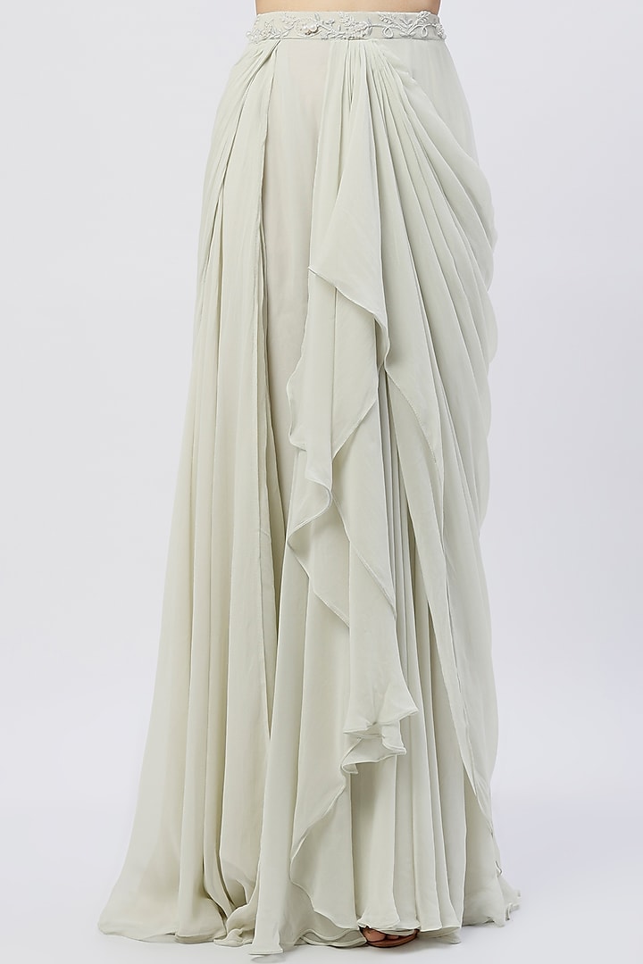 Silver Embroidered Lehenga Set