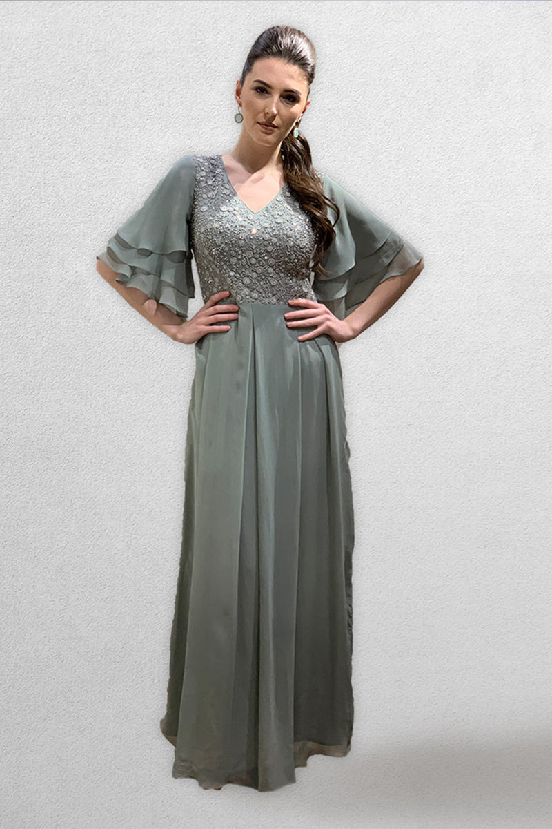 Pastel Grey Shift Gown