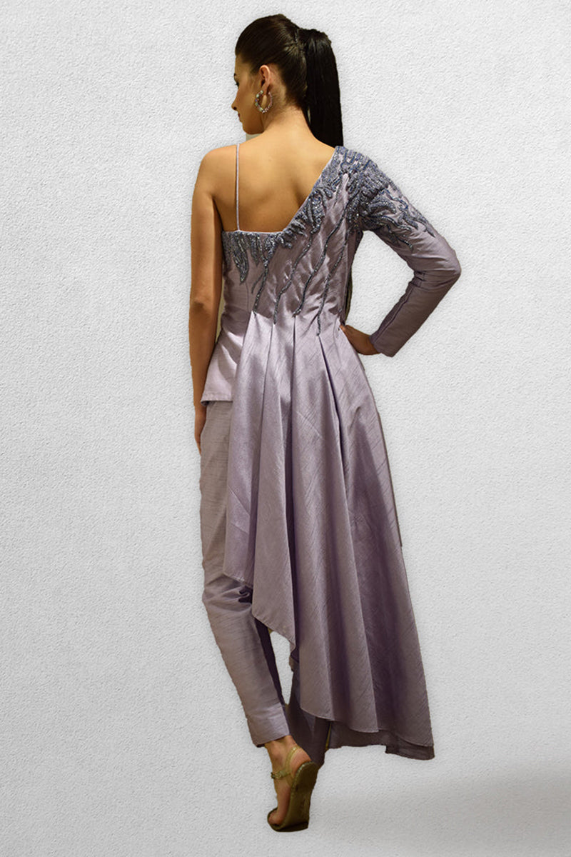 Purple One Shoulder Gown