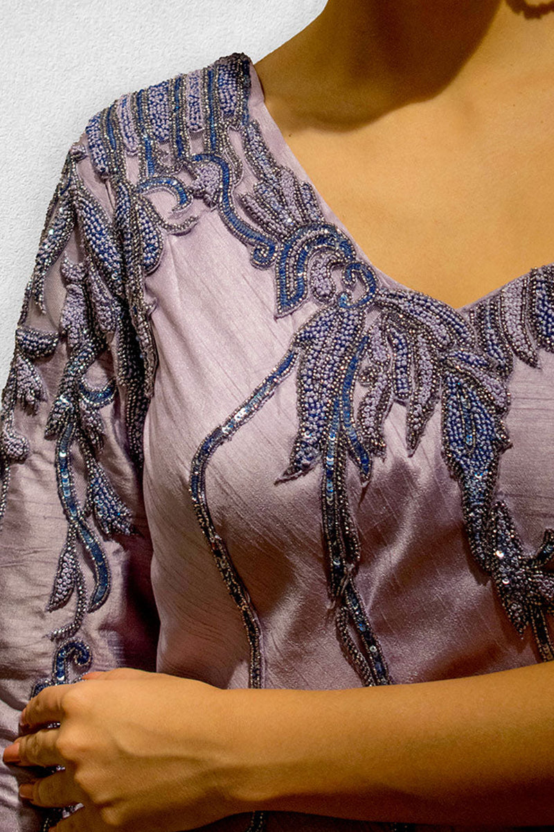 Purple One Shoulder Gown