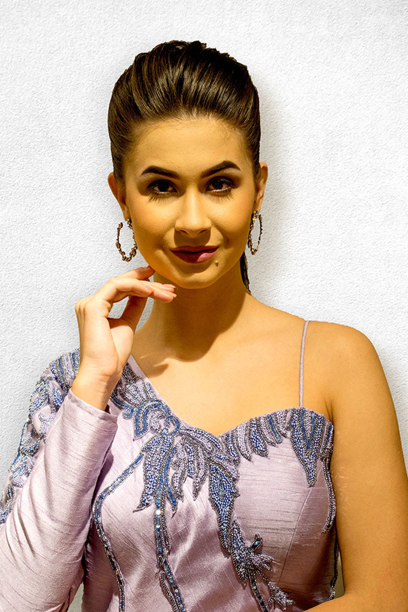 Purple One Shoulder Gown