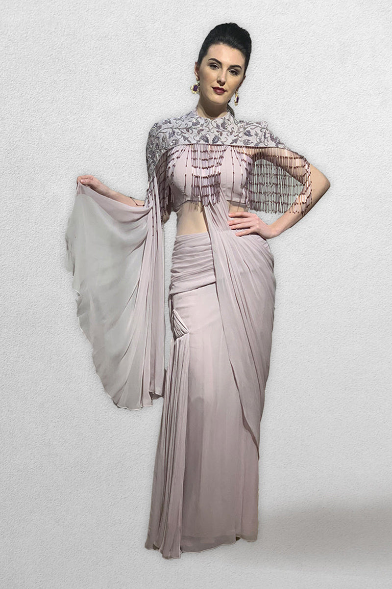 Violet Pre Stitched  Drape Saree