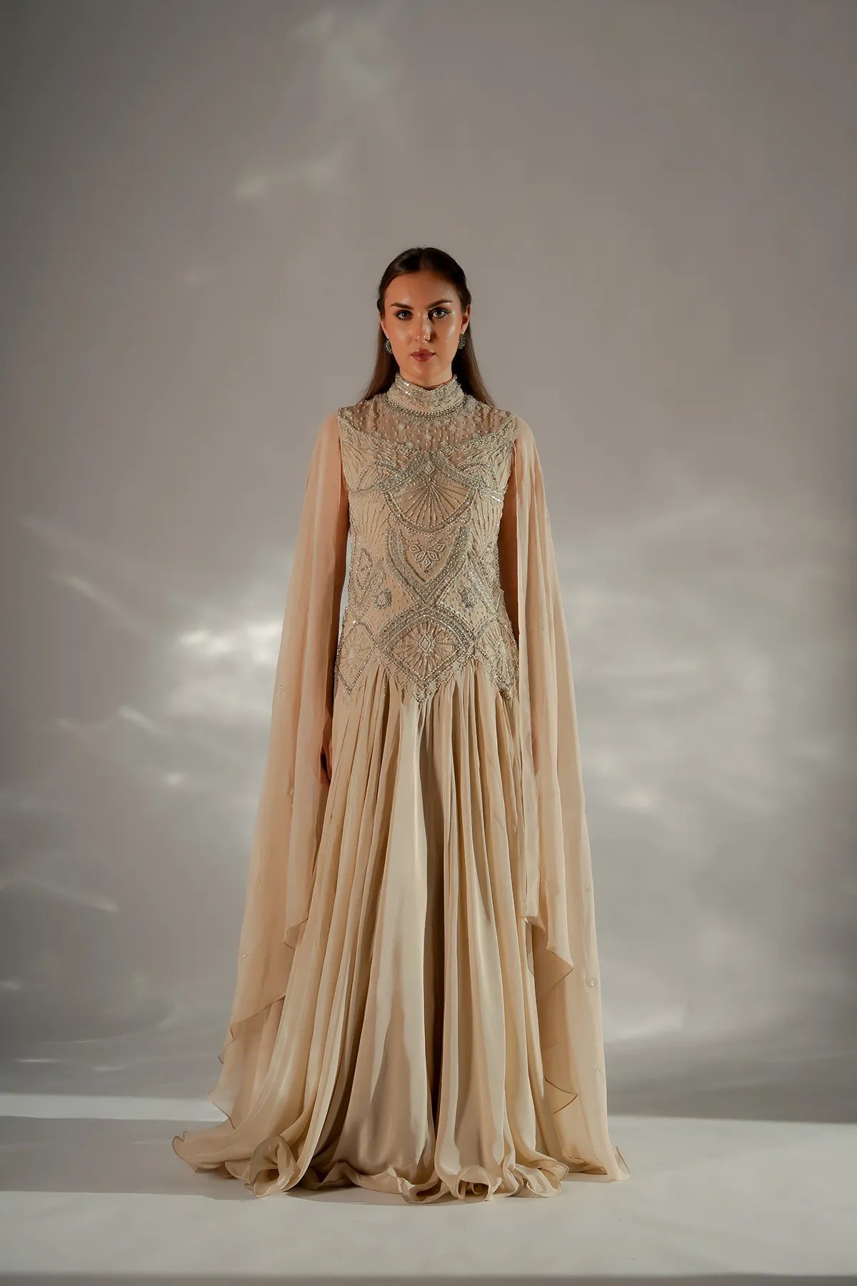 Celeste cape gown