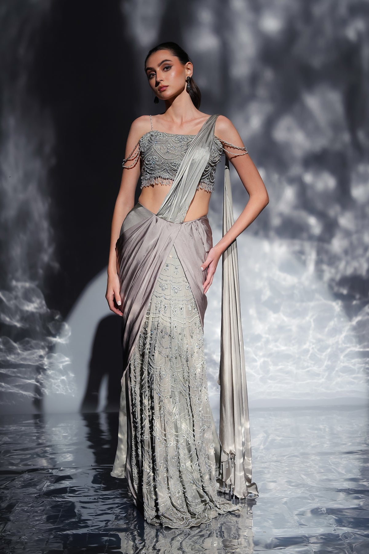 Opaline Dusk Drape Saree