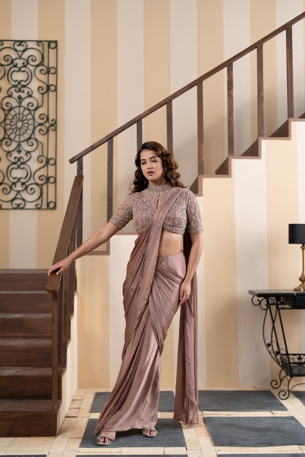 Mauve Hyacinth Drape Saree