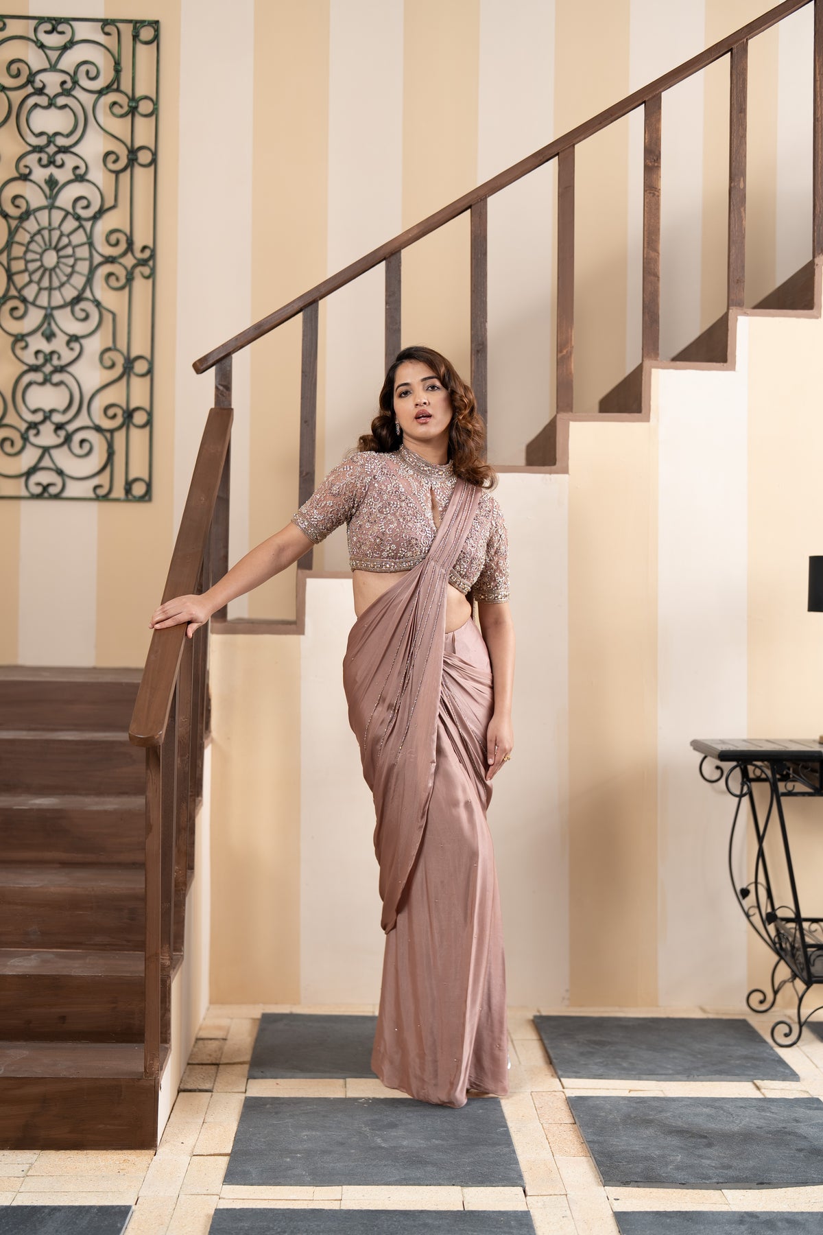 Mauve Hyacinth Drape Saree