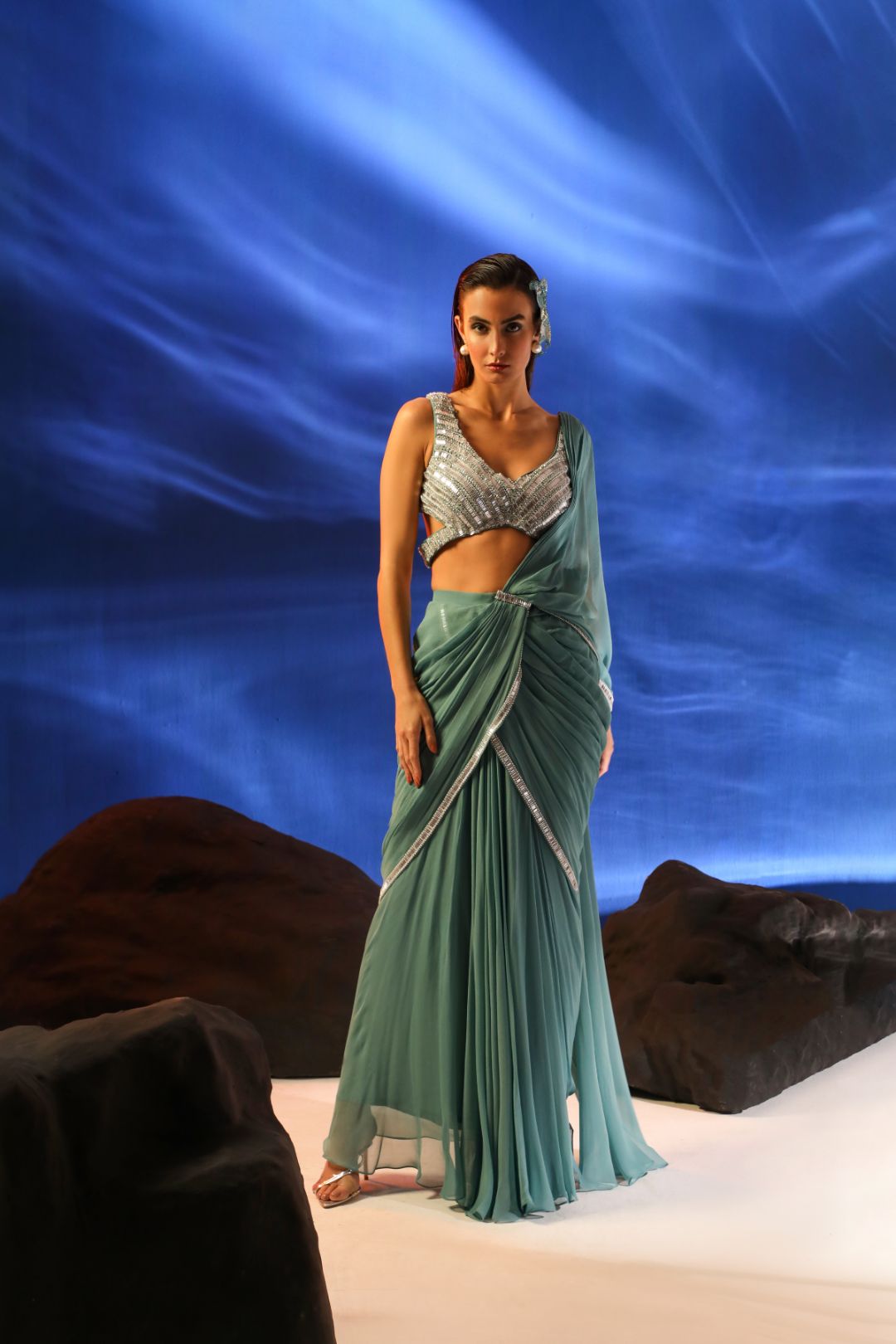 Sarees | Dress indian style, Draping fashion, Drape gowns
