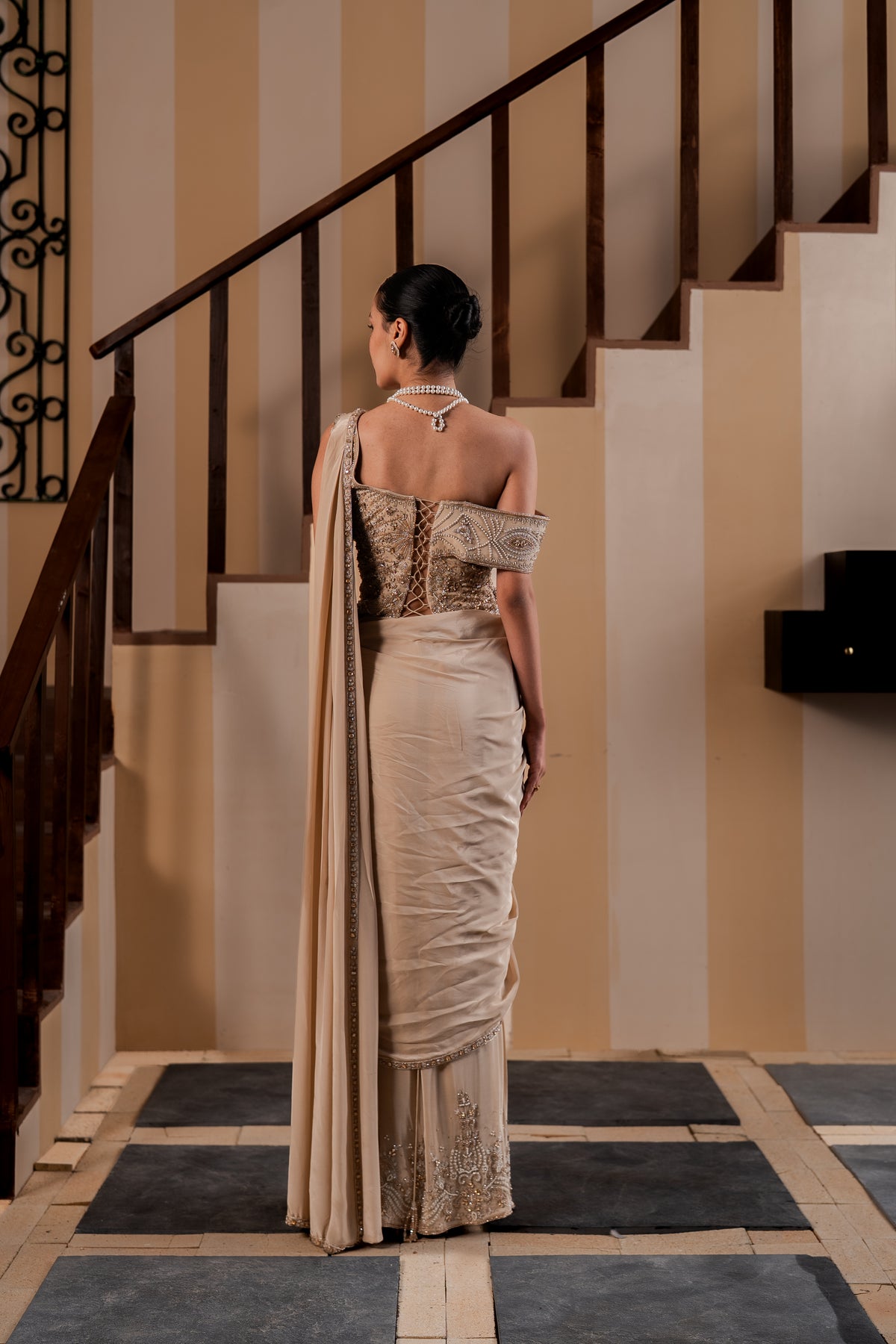 Gilded Petal Drape Saree
