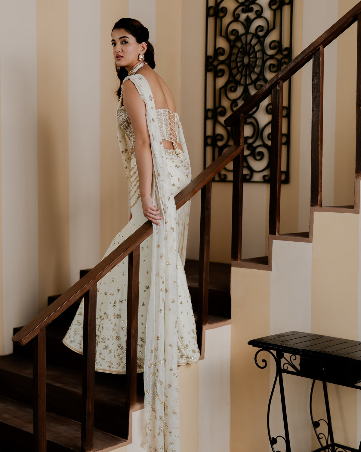 Clematis Ivory Fishcut Lehenga Set