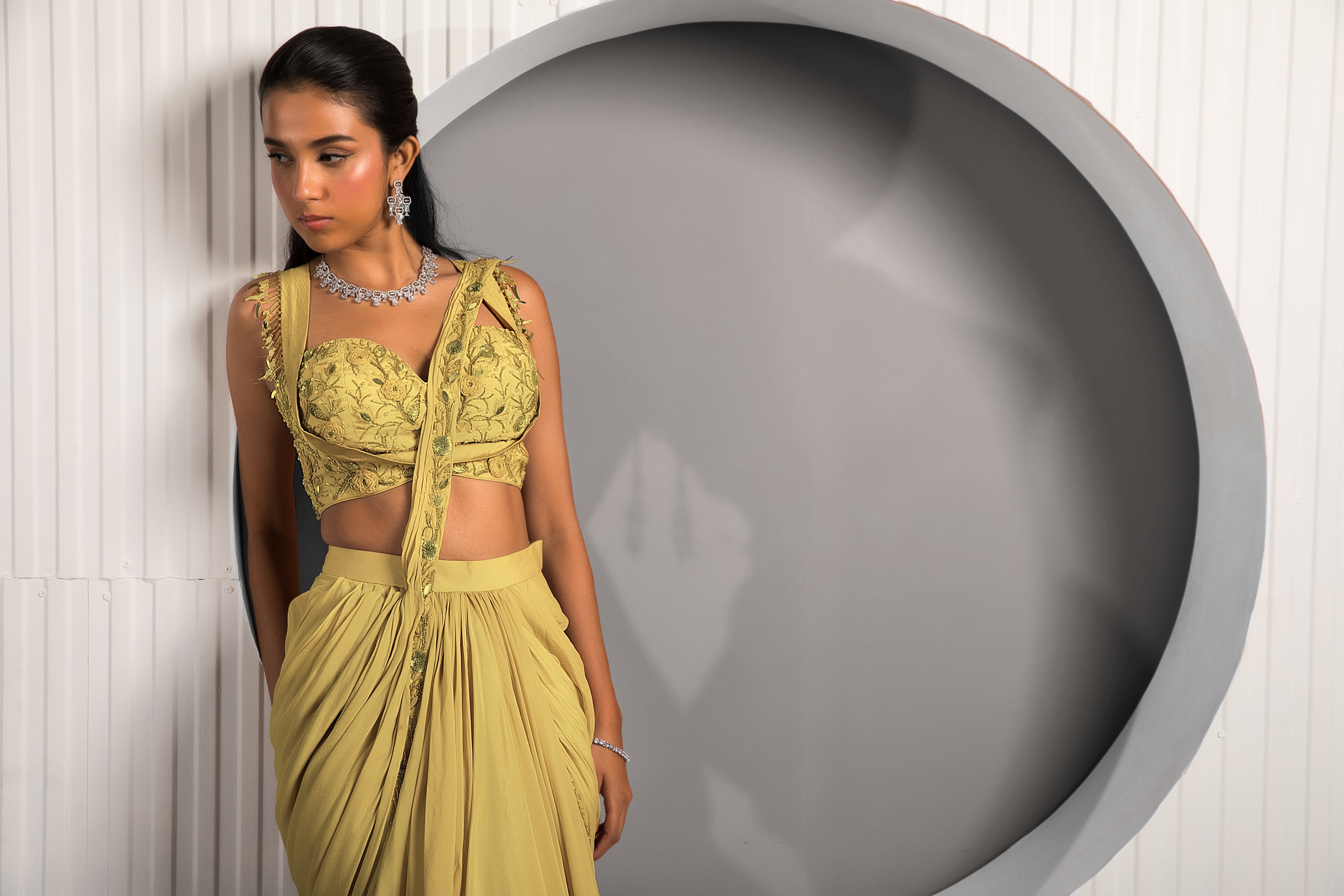 Gold Tan Saree