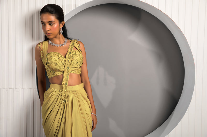 Gold Tan Saree