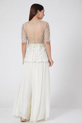 White Skirt And Peplum Top