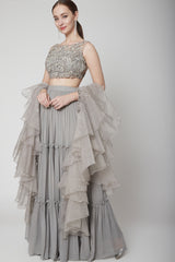 Grey Top and Skirt