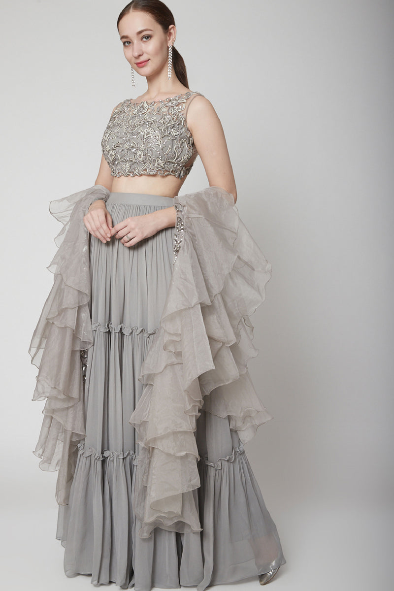 Grey Top and Skirt