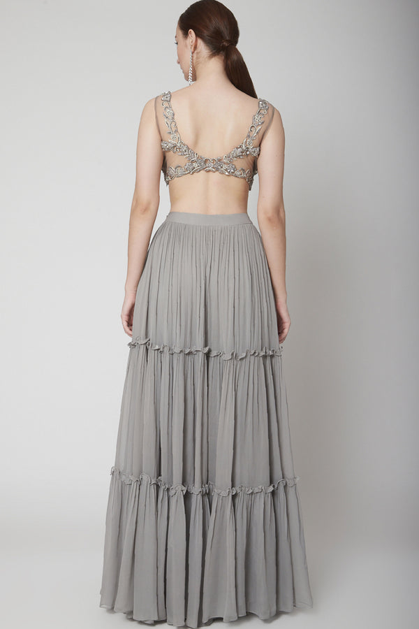 Grey Top and Skirt
