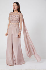 Pastel Palazzo With Back Net-Top