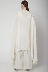 Light Blue Embroidered Cape Set