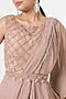 Mauve Embellished Ruffle Saree Set