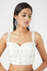 White Georgette Saree Set