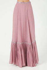 Pink Georgette Skirt Set