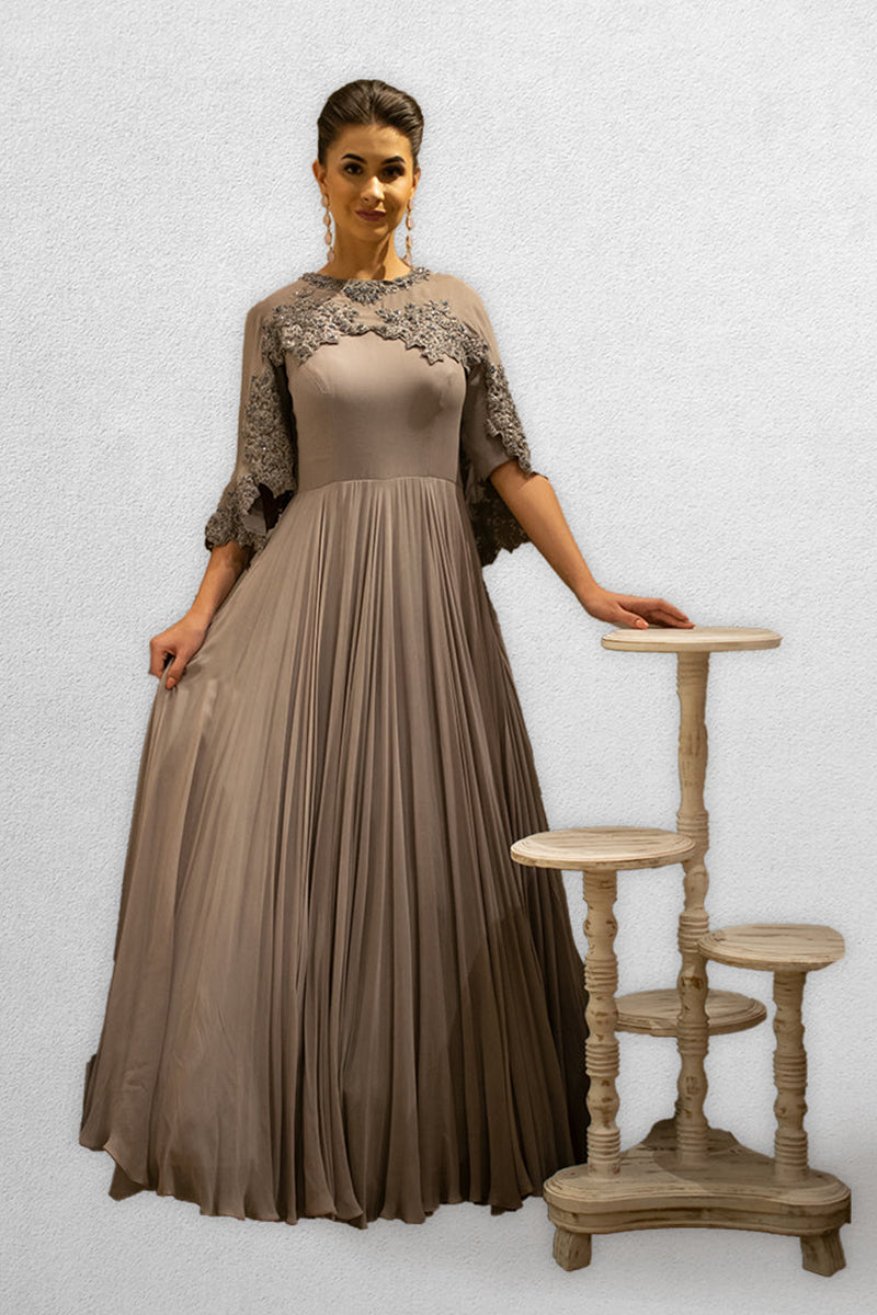Mauve colored Cape Gown
