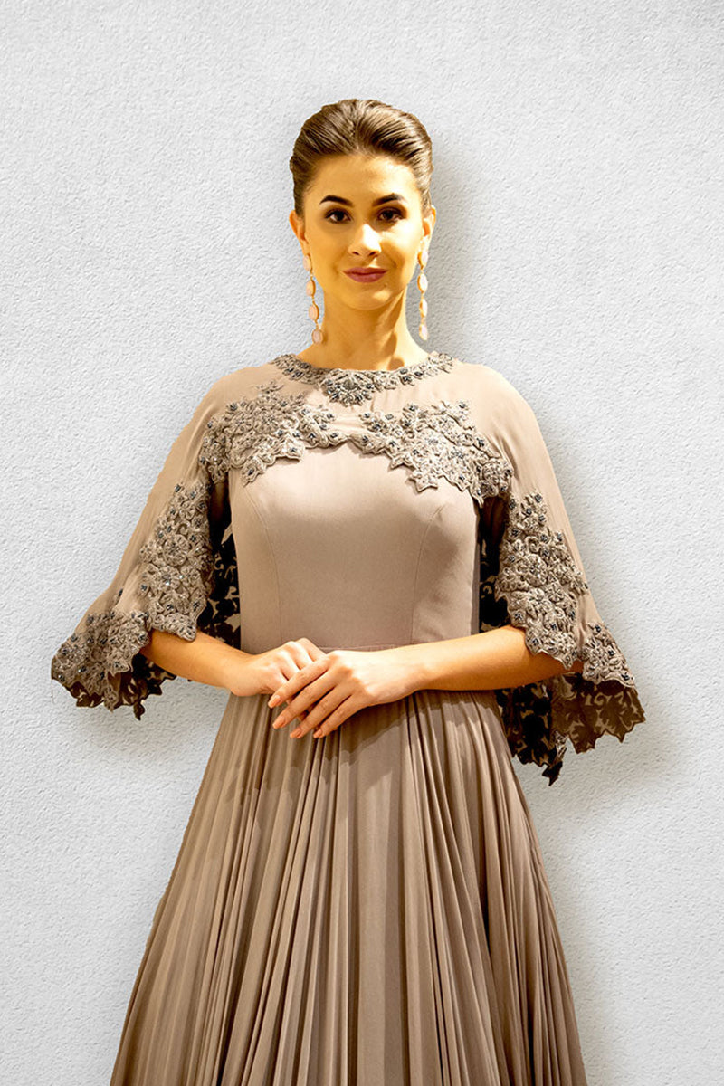 Mauve colored Cape Gown