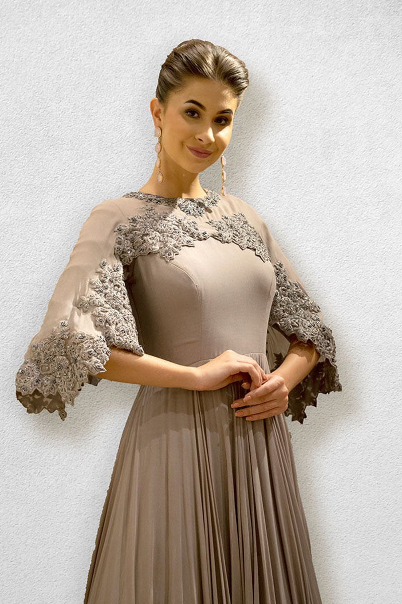 Mauve colored Cape Gown