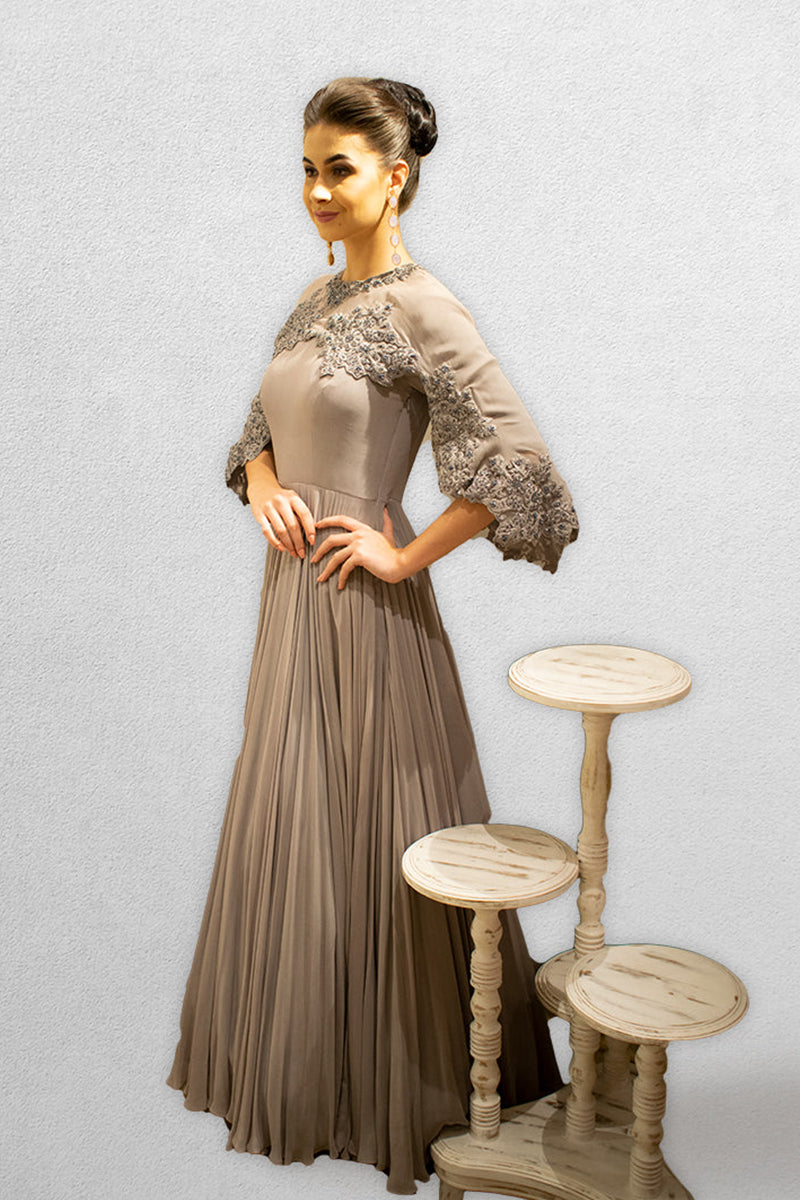 Mauve colored Cape Gown
